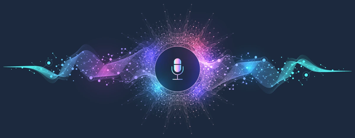 AI voice and chat waveform interface